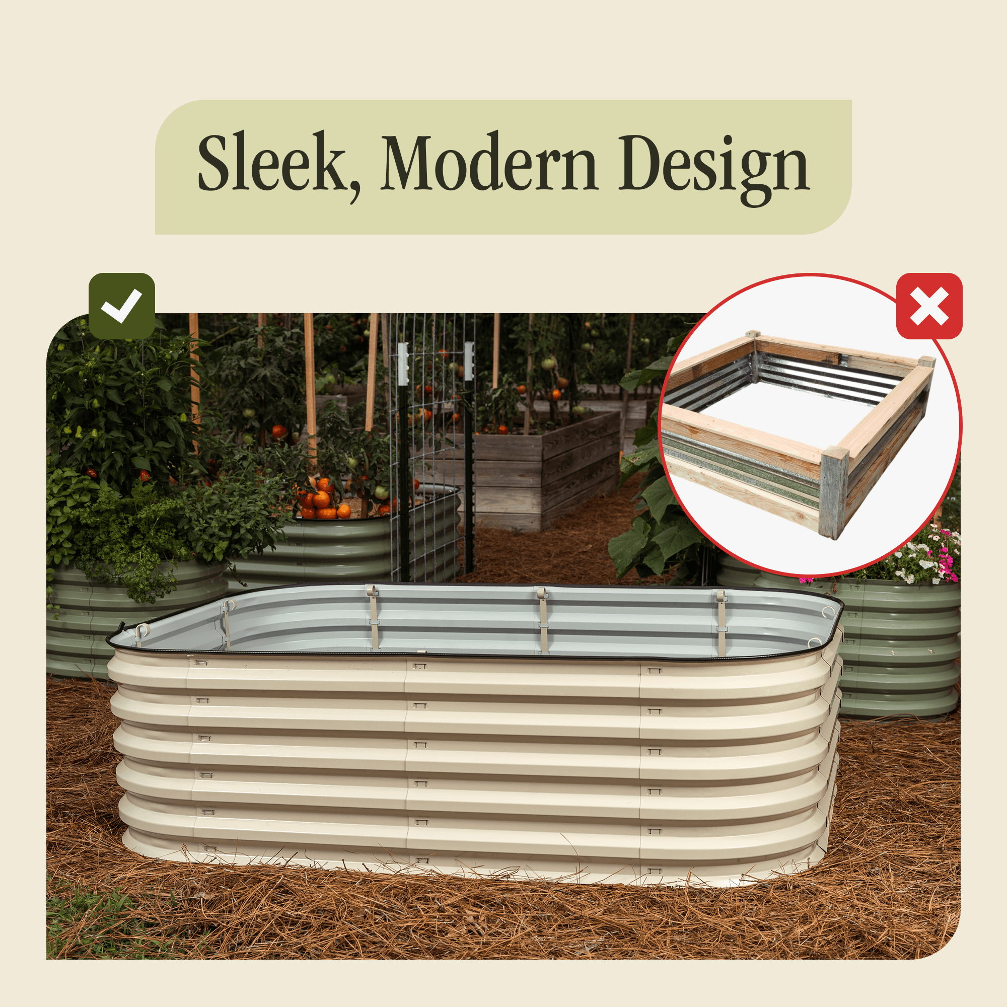 17" Tall 6-in-1 Premium Metal Raised Garden Bed – No Tools Needed