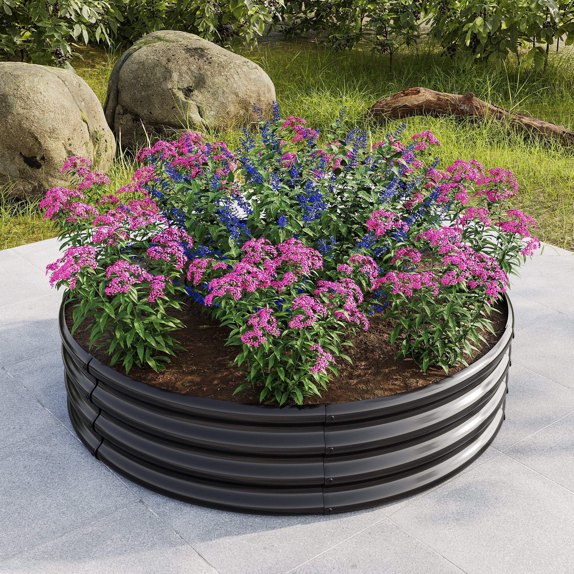 2-Pack Durable Galvanized Metal Planter Boxes
