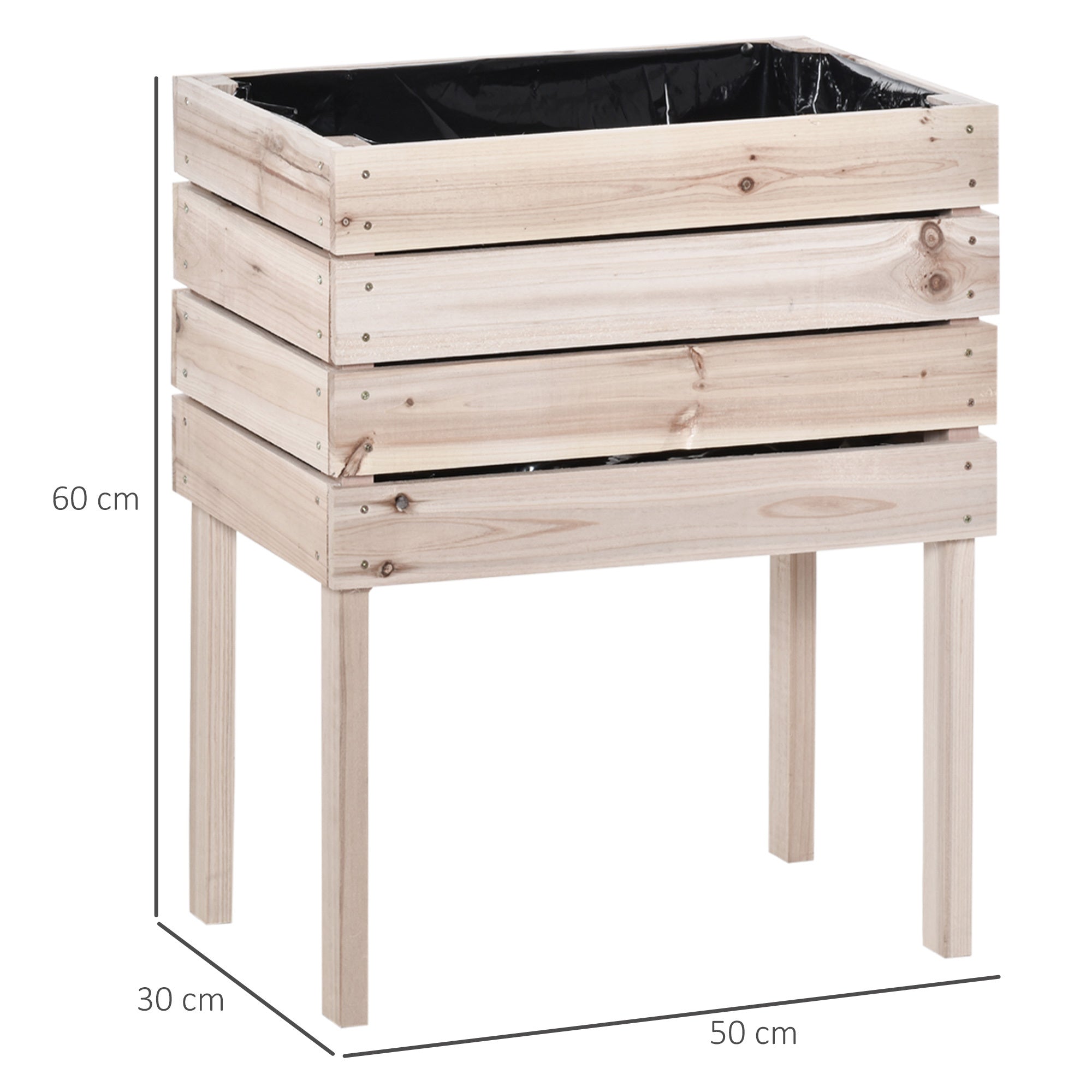 4-Pack Wooden Raised Garden Bed Kit – DIY Planter Boxes with Liner