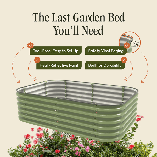 17" Tall 6-in-1 Premium Metal Raised Garden Bed – No Tools Needed
