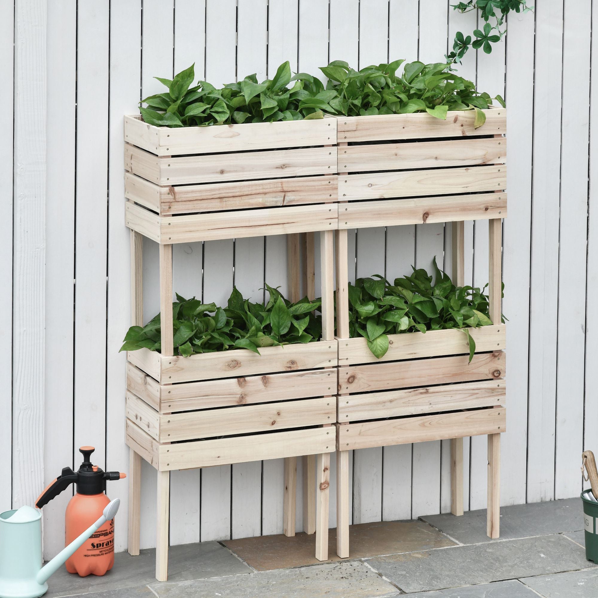 4-Pack Wooden Raised Garden Bed Kit – DIY Planter Boxes with Liner