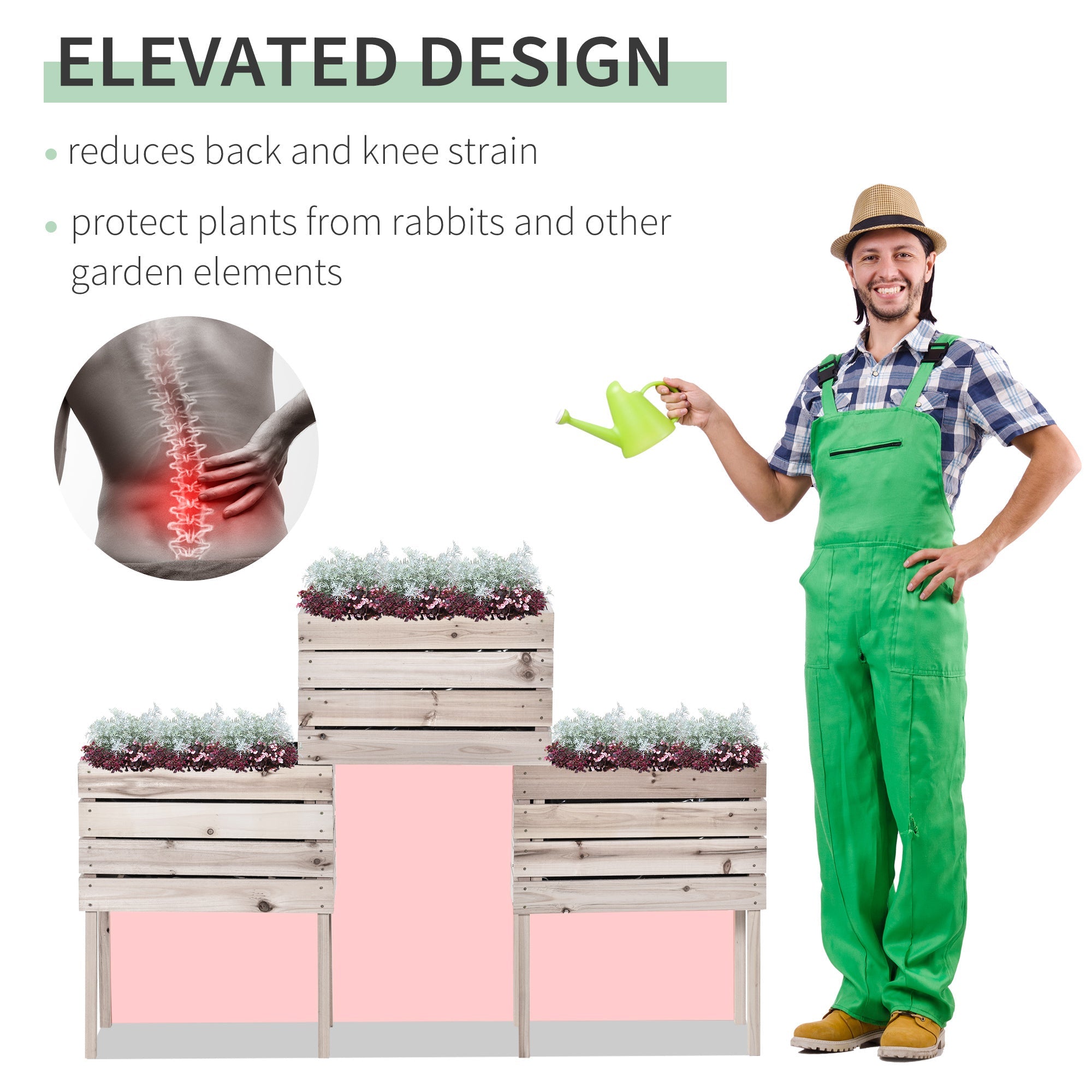4-Pack Wooden Raised Garden Bed Kit – DIY Planter Boxes with Liner