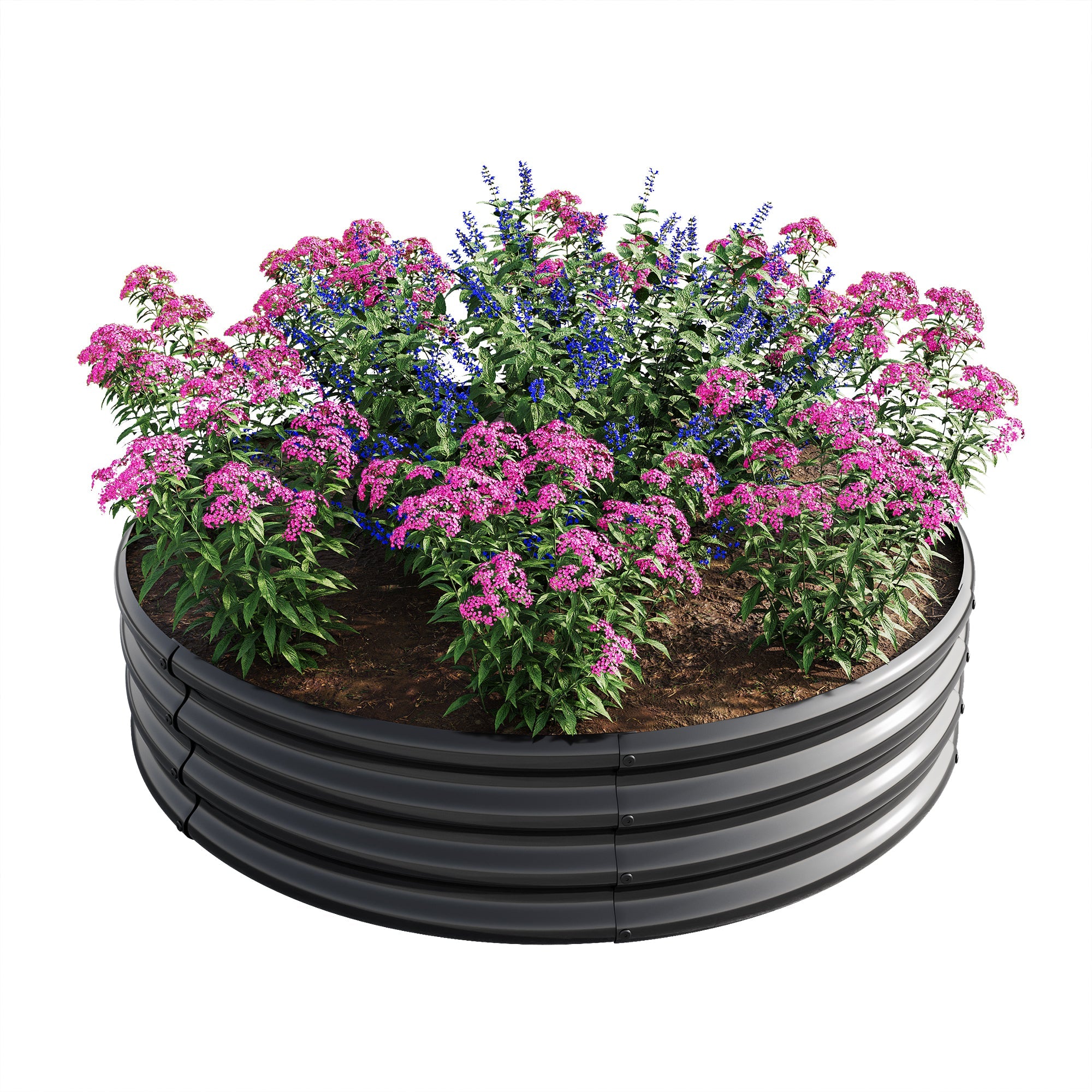2-Pack Durable Galvanized Metal Planter Boxes