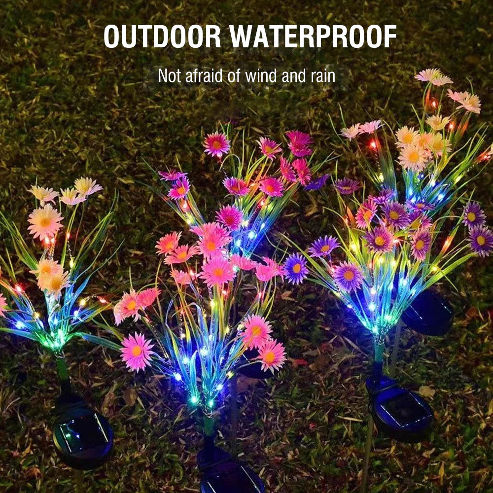 Solar LED Flower Stake Lights – Waterproof Outdoor Garden & Patio Decor