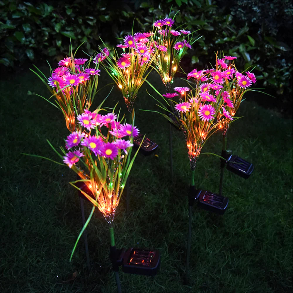 Solar LED Flower Stake Lights – Waterproof Outdoor Garden & Patio Decor