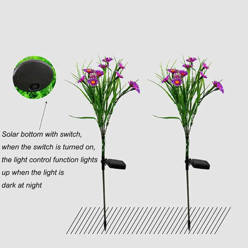 Solar LED Flower Stake Lights – Waterproof Outdoor Garden & Patio Decor