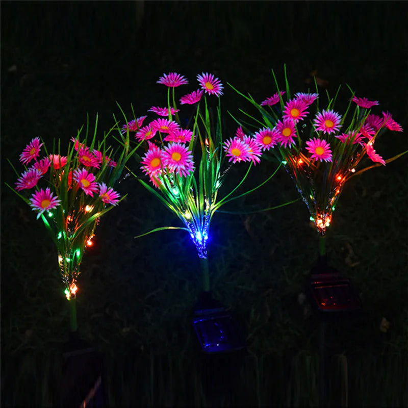 Solar LED Flower Stake Lights – Waterproof Outdoor Garden & Patio Decor