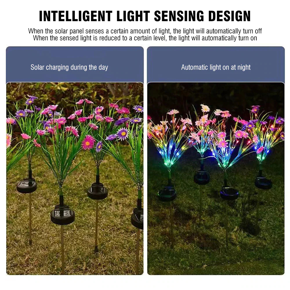 Solar LED Flower Stake Lights – Waterproof Outdoor Garden & Patio Decor