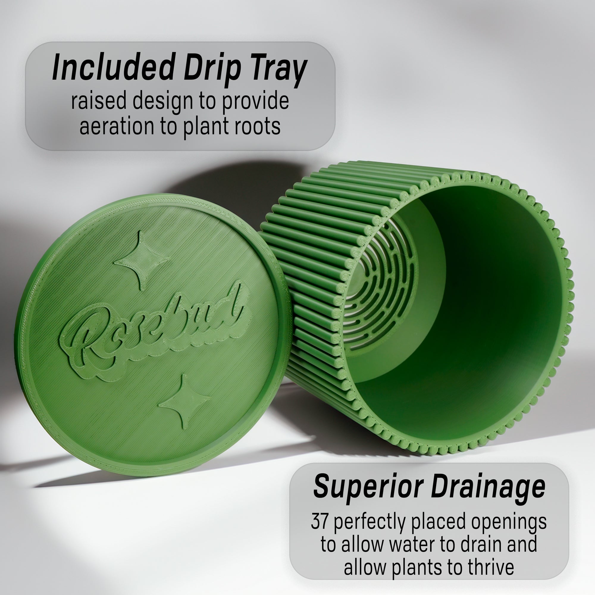 Mid-Century Ribbed Planter