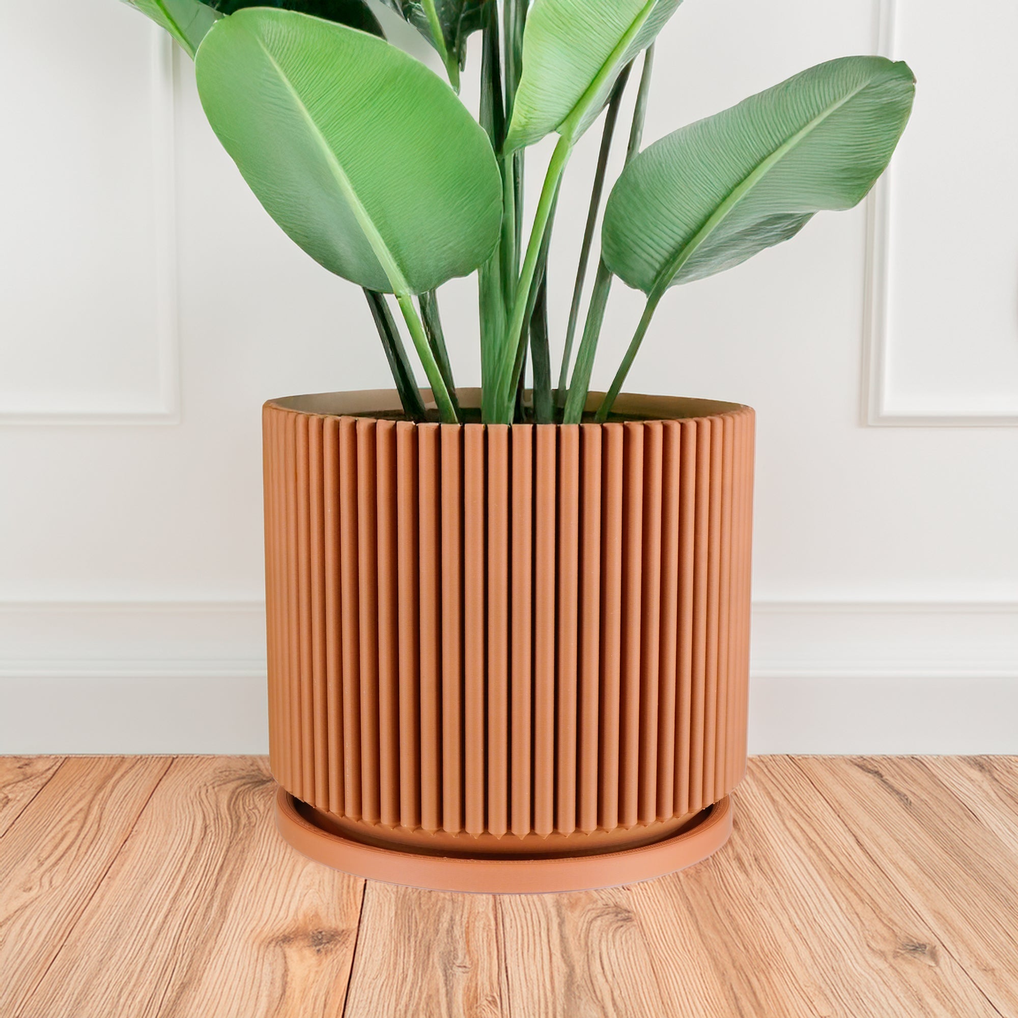 Mid-Century Ribbed Planter