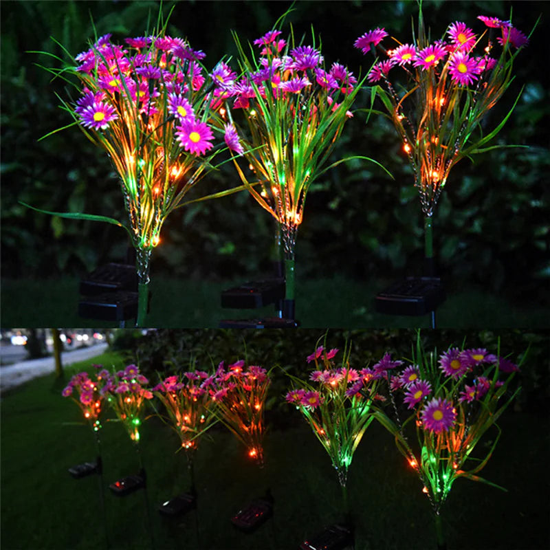 Solar LED Flower Stake Lights – Waterproof Outdoor Garden & Patio Decor