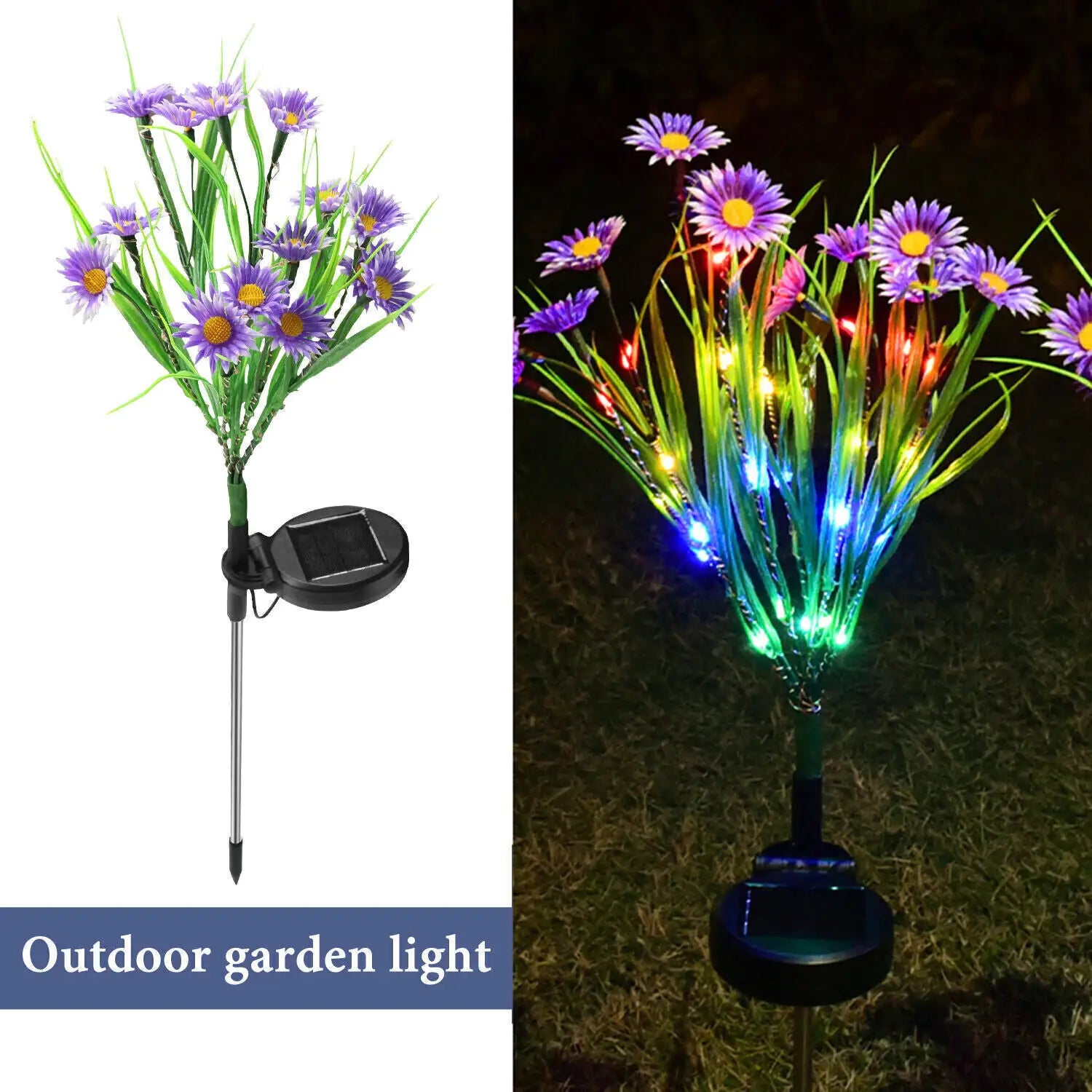 Solar LED Flower Stake Lights – Waterproof Outdoor Garden & Patio Decor