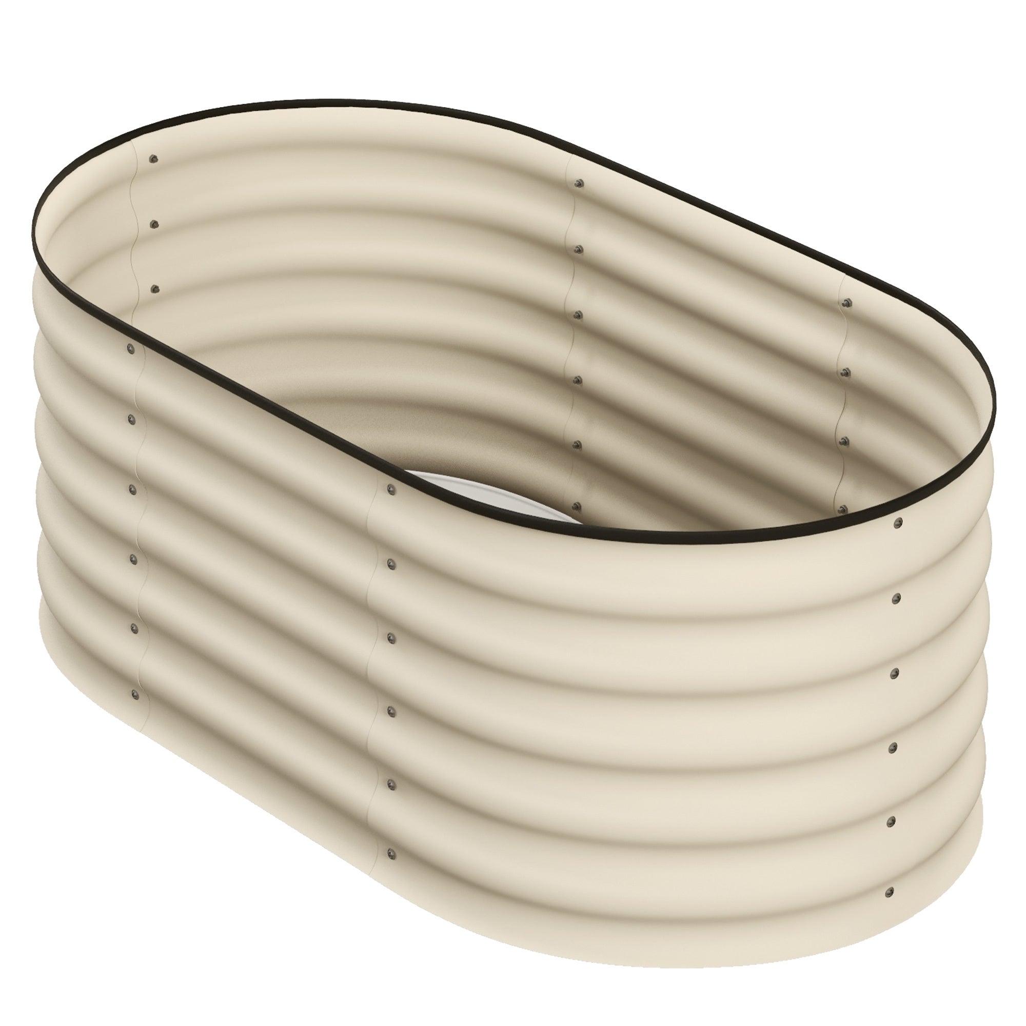 Galvanized Raised Garden Bed Kit – 3.5'x2'x1.4' Elevated Planter, Cream