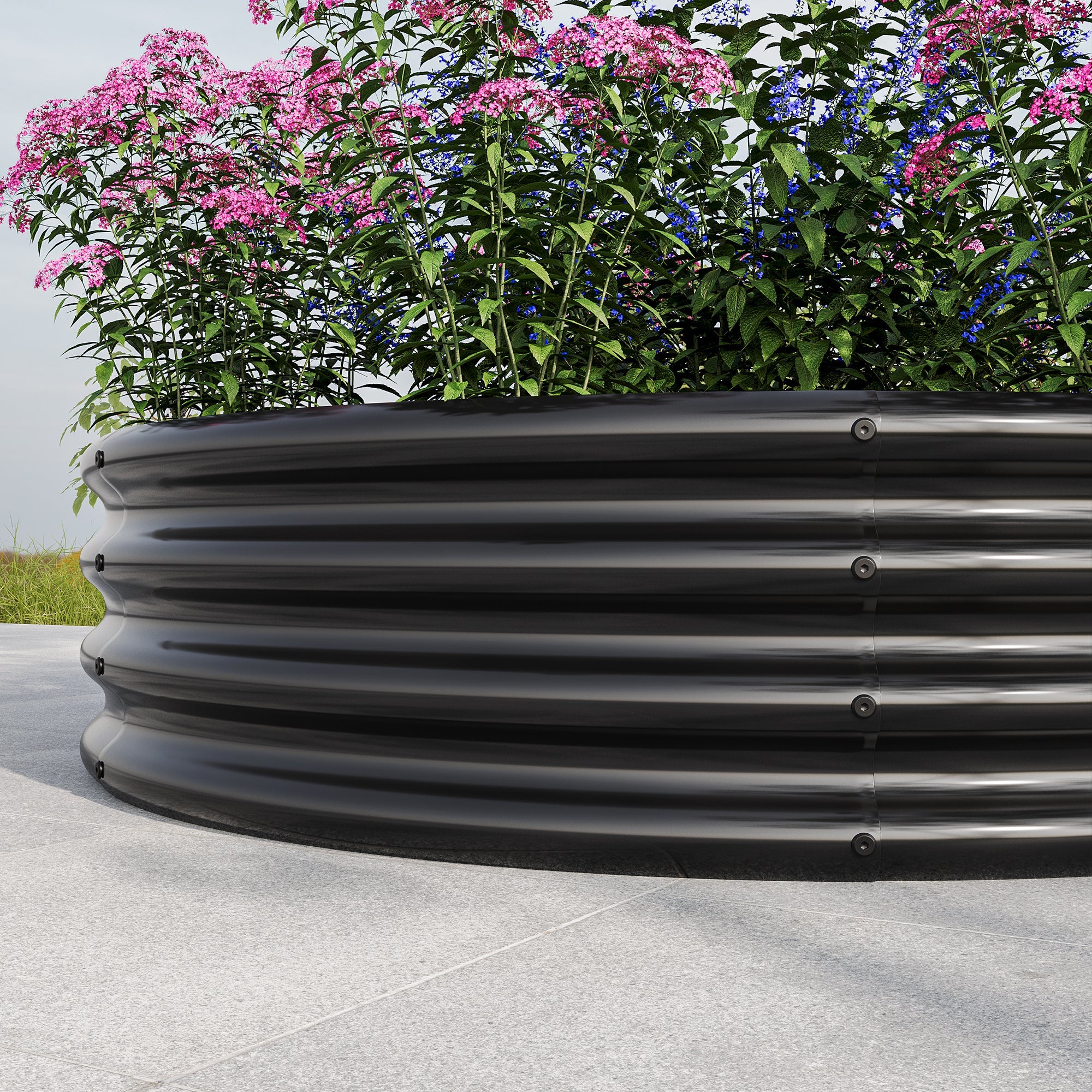 2-Pack Durable Galvanized Metal Planter Boxes