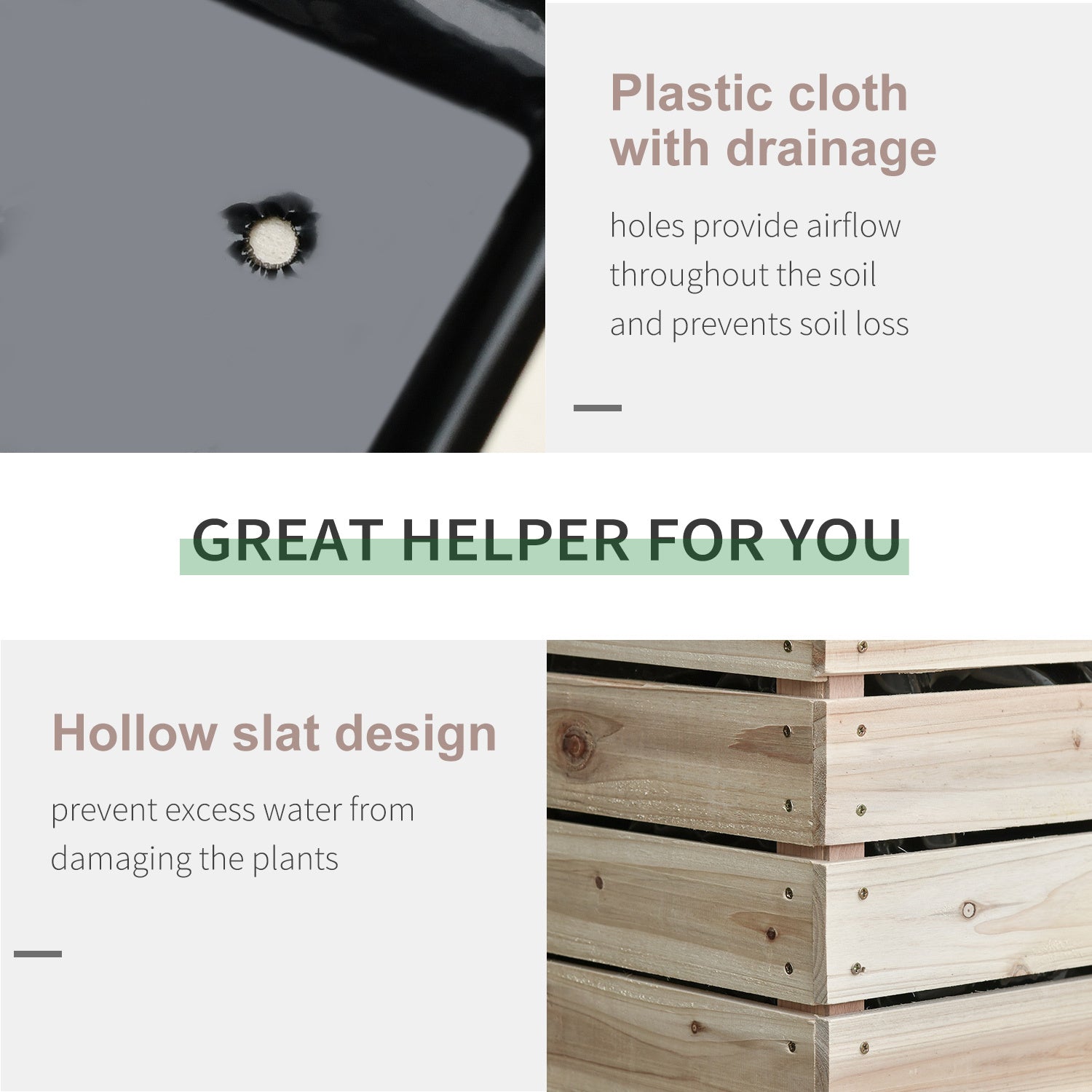 4-Pack Wooden Raised Garden Bed Kit – DIY Planter Boxes with Liner
