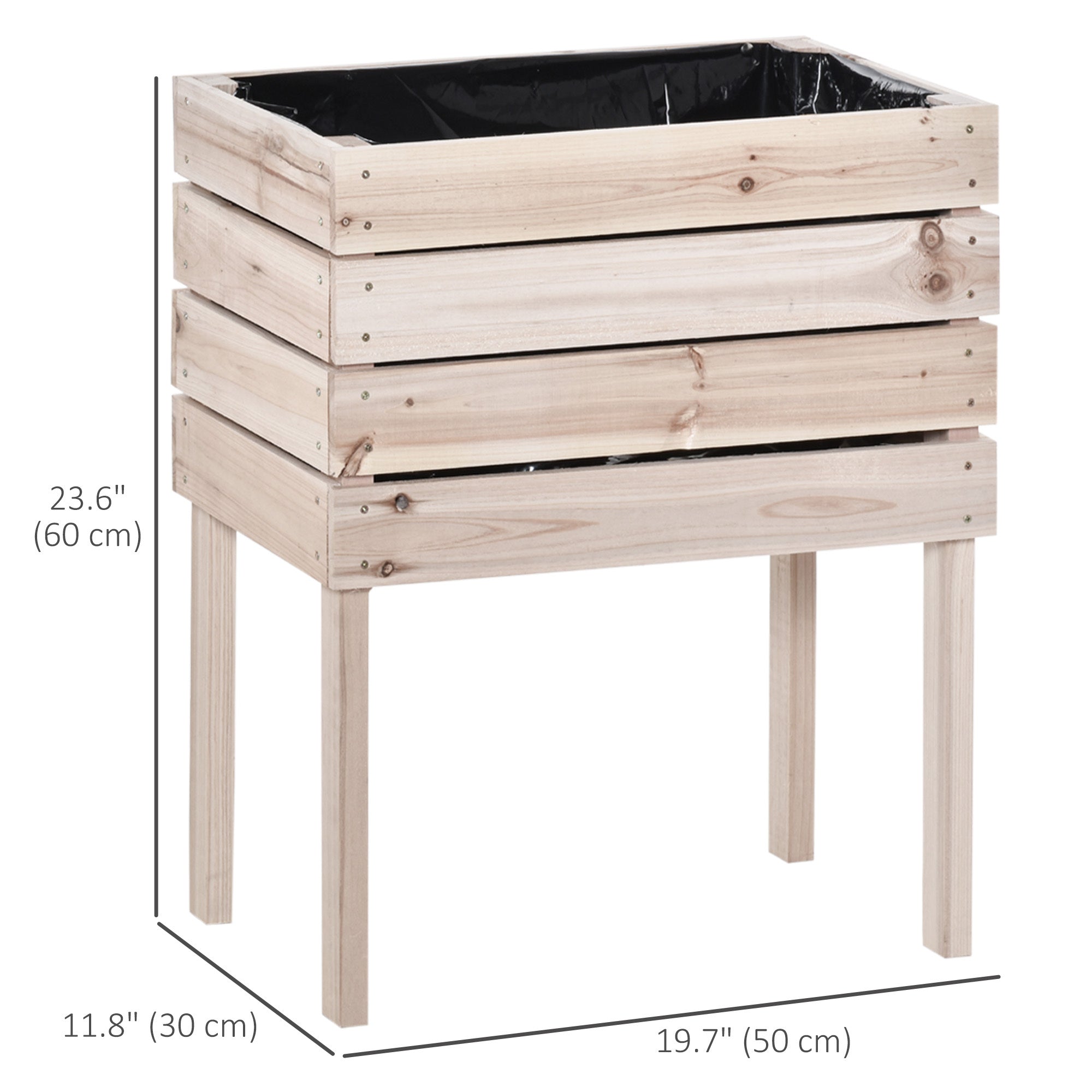 4-Pack Wooden Raised Garden Bed Kit – DIY Planter Boxes with Liner