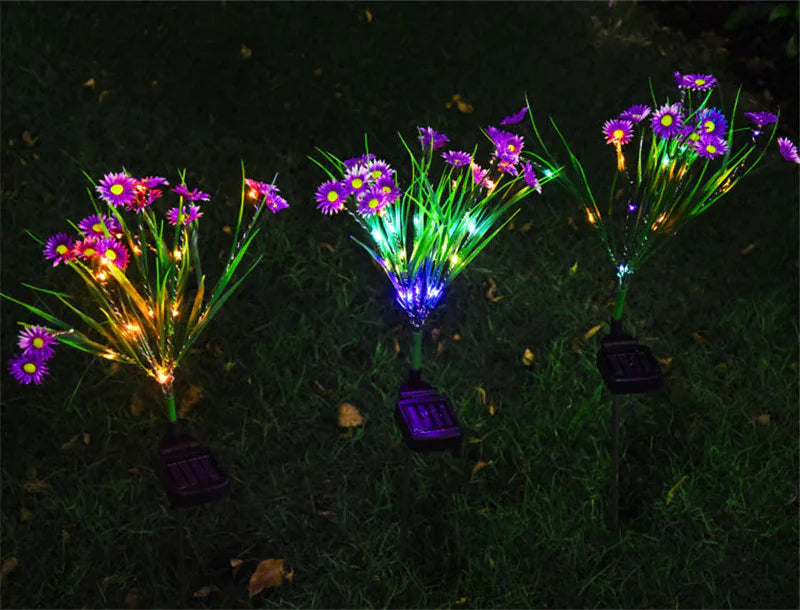 Solar LED Flower Stake Lights – Waterproof Outdoor Garden & Patio Decor
