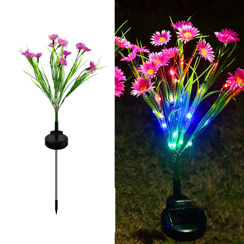 Solar LED Flower Stake Lights – Waterproof Outdoor Garden & Patio Decor