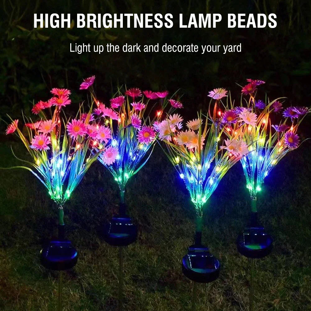 Solar LED Flower Stake Lights – Waterproof Outdoor Garden & Patio Decor