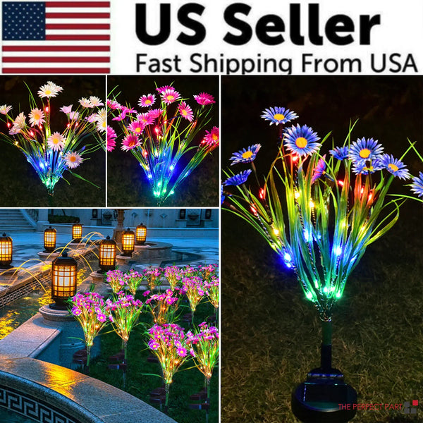 Solar LED Flower Stake Lights – Waterproof Outdoor Garden & Patio Decor
