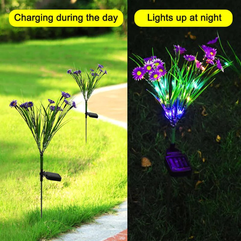 Solar LED Flower Stake Lights – Waterproof Outdoor Garden & Patio Decor
