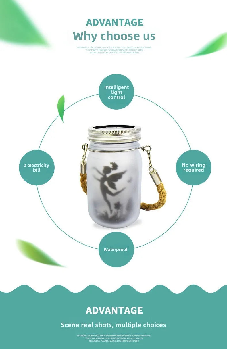 Solar Mason Jar Fairy Lights – Garden Decoration