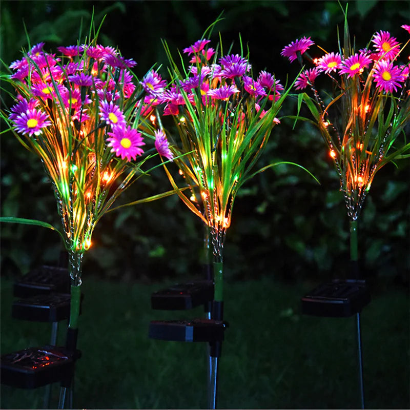 Solar LED Flower Stake Lights – Waterproof Outdoor Garden & Patio Decor